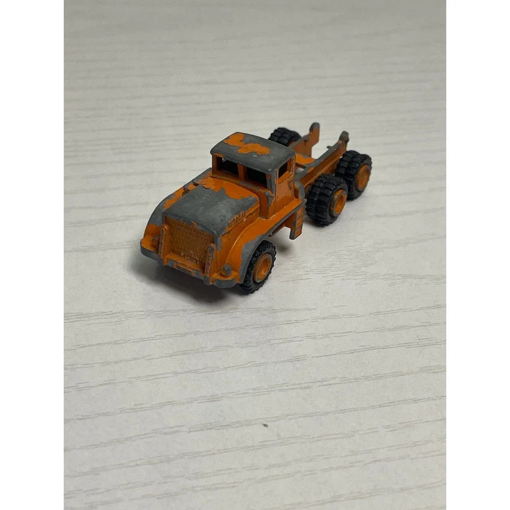 Vintage Orange Metal Toy Truck Cab Tractor, Six Wheels, Collectible‎ Diecast